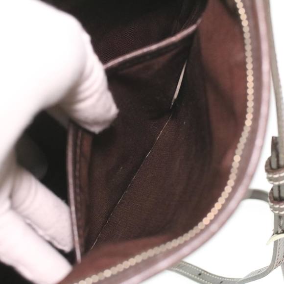 BURBERRY Nova Check Shoulder Bag Nylon Brown Auth ac1710 - Picture 11 of 16